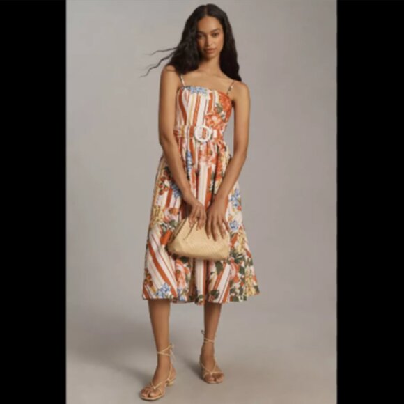 Brand New Maeve Strapless Belted A-Line Midi Dress - Picture 12 of 13